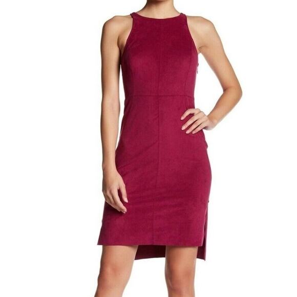 Halston Heritage Women Mini Dress 8 Faux Suede Barbie Girls Nite Out Bratz Retro - Picture 1 of 16